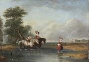 Cornelius Krieghoff Fording a River oil